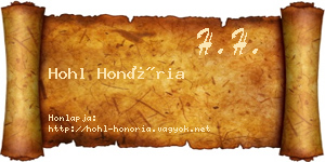 Hohl Honória névjegykártya